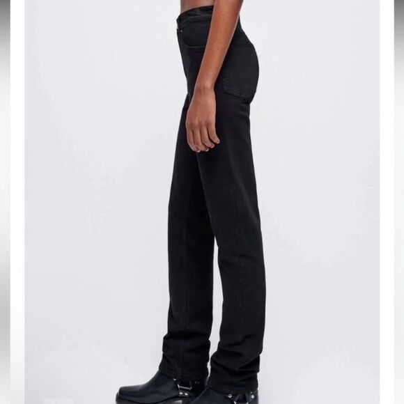 Re/Done 70's Orginals Black Straight Jeans High Rise Size 25 - Picture 8 of 16